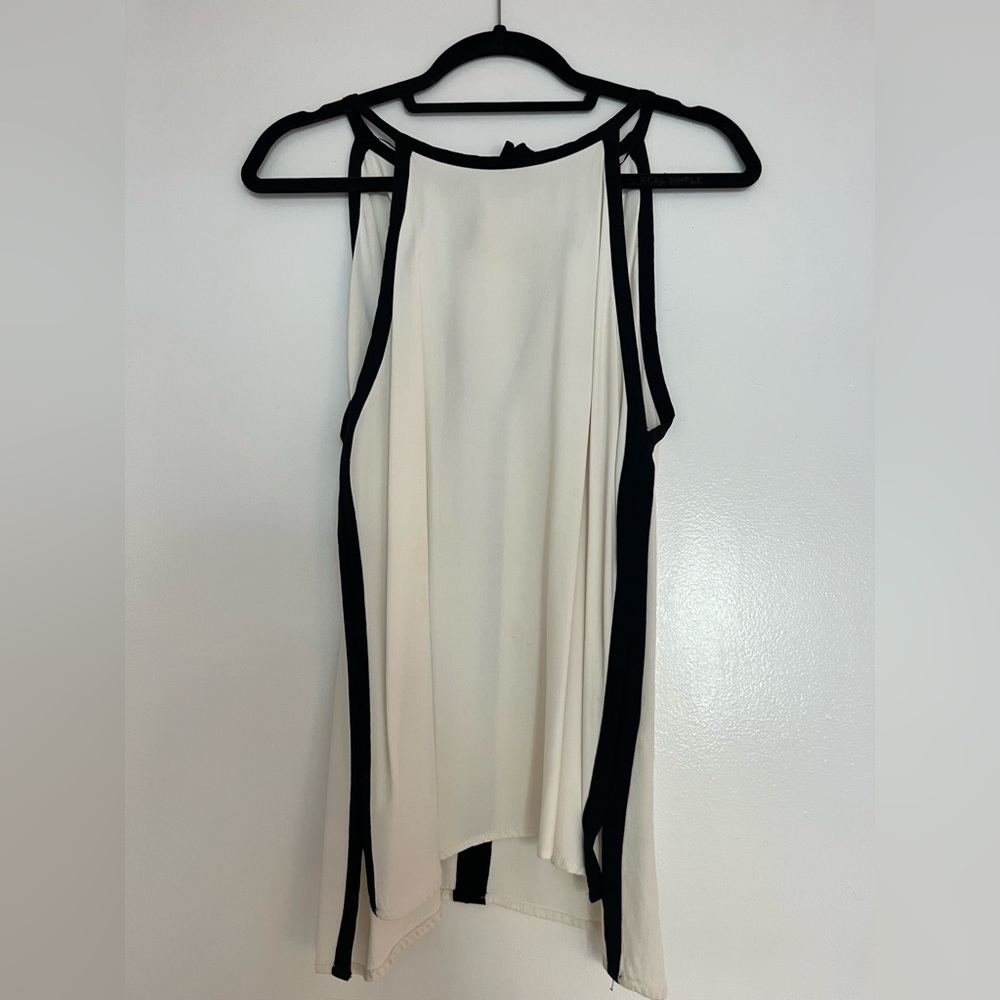 Zara Contrast White Sleeveless Top
